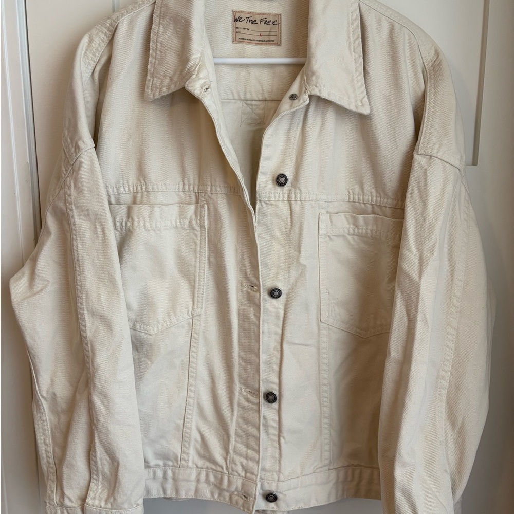 Women’s We the Free Oversized Cream Denim Jacket